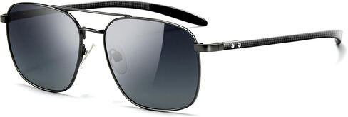 SUNGAIT Carbon Fiber Sunglasses Square Aviator Polarized Sun Glasses Men Driving Fishing Gifts UV400 Protection in Saudi Arabia