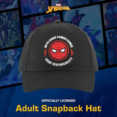 Marvel Spider-Man Capball Cap ، قبعة Snapback للبالغين مع حافة منحنية ، متعددة ، مقاس واحد in Saudi Arabia