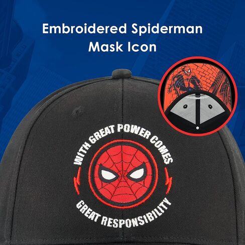 Marvel Spider-Man Capball Cap ، قبعة Snapback للبالغين مع حافة منحنية ، متعددة ، مقاس واحد in Saudi Arabia