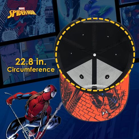 Marvel Spider-Man Capball Cap ، قبعة Snapback للبالغين مع حافة منحنية ، متعددة ، مقاس واحد in Saudi Arabia