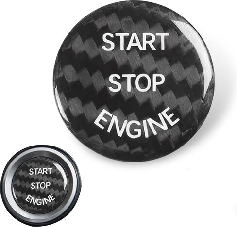 Car Push Start Button Cover, Carbon Fiber Engine Start Button Covers, 25mm-26mm Ignition Buttons Sticker, Auto Interior Decorations Accessories, Universal for Sedan, SUV (Red) in Saudi Arabia