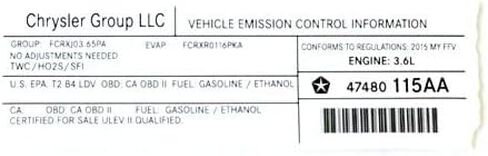 MOPAR 47480115AA التحكم في انبعاثات مركبة التسمية في in Saudi Arabia