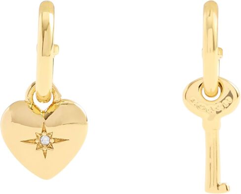 COACH Women's Signature Heart & Key Charm Huggie Earrings in Saudi Arabia