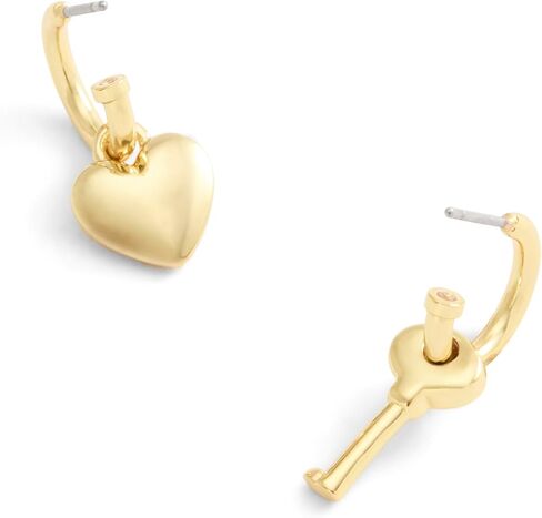 COACH Women's Signature Heart & Key Charm Huggie Earrings in Saudi Arabia