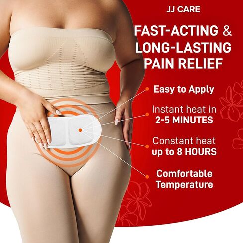 JJ CARE Heat Patch for Menstrual Cramp Relief (6 pcs Large), Period for Cramps with Air-Activated Carbon, Menstrual Heating Patches for Period - 3.74 x 7.87 inches in Kuwait