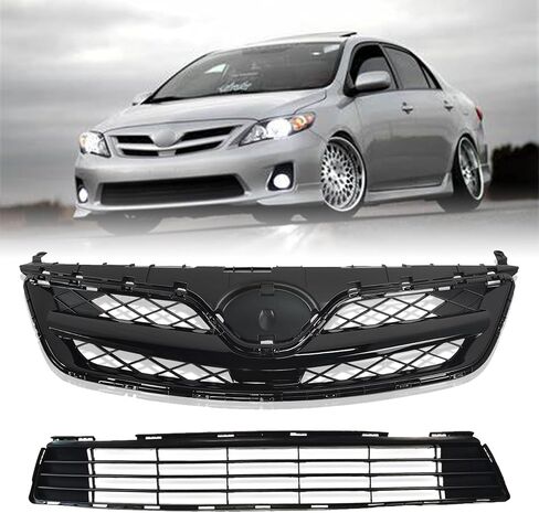 Front Bumper Upper & Lower Grille Assembly Fit For 2011 2012 2013 Toyota Corolla Air Intake Grille Grill Direct Replacement For TO1036125, TO1200340 | 5311202280, 5310002410C0 in Saudi Arabia