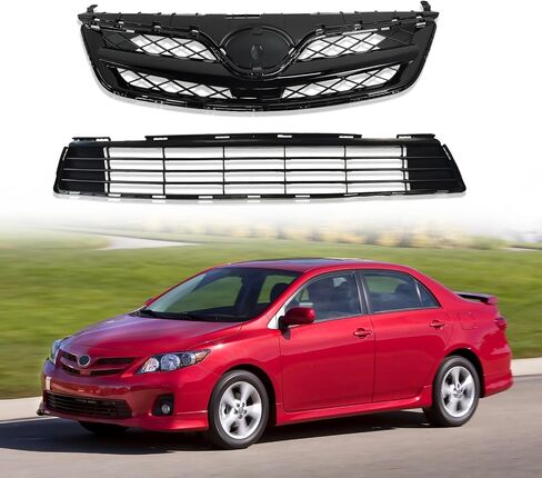 Front Bumper Upper & Lower Grille Assembly Fit For 2011 2012 2013 Toyota Corolla Air Intake Grille Grill Direct Replacement For TO1036125, TO1200340 | 5311202280, 5310002410C0 in Saudi Arabia