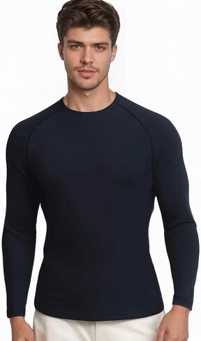 Long Sleeve Thermal Compression Shirts for Men, Thermal Shirts Fleece Lined for Athletic Base Layer Cold Weather in Saudi Arabia
