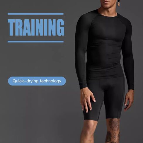 Long Sleeve Thermal Compression Shirts for Men, Thermal Shirts Fleece Lined for Athletic Base Layer Cold Weather in Saudi Arabia