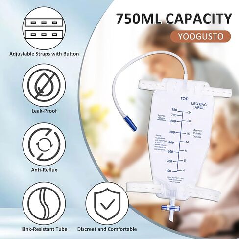 10-Piece Latex Catheter Set with 2000ml Collection Bag & 750ml Portable Leg Bag – Leak-Resistant Design, Flexible Tubing, Secure Fi(30mm) in Saudi Arabia