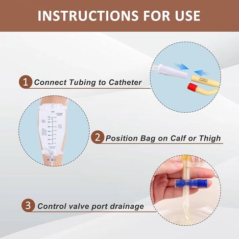 10-Piece Latex Catheter Set with 2000ml Collection Bag & 750ml Portable Leg Bag – Leak-Resistant Design, Flexible Tubing, Secure Fi(30mm) in Saudi Arabia