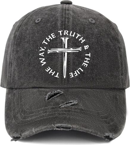 I Can't But I Know A Jesuss Cross Funny Christian Hat for Womens Washed Distressed Baseball Caps Vintage Washed Hiking Hat Breathable in Saudi Arabia