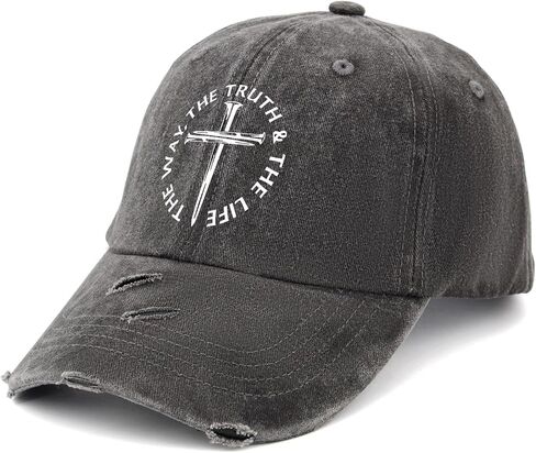 I Can't But I Know A Jesuss Cross Funny Christian Hat for Womens Washed Distressed Baseball Caps Vintage Washed Hiking Hat Breathable in Saudi Arabia