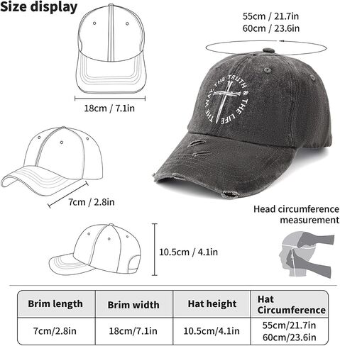 I Can't But I Know A Jesuss Cross Funny Christian Hat for Womens Washed Distressed Baseball Caps Vintage Washed Hiking Hat Breathable in Saudi Arabia