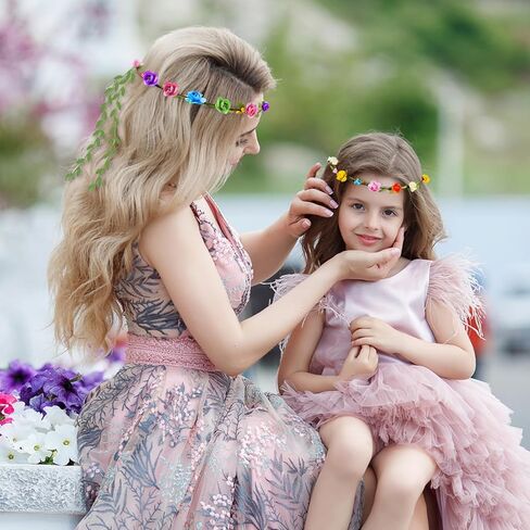 تاج زهرة ملون متنوع ، مهرجانات الحفلات الزهرية لأزهار الزهور ، العصابات ذات الألوان متعددة الألوان. in Kuwait