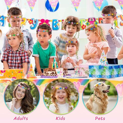 تاج زهرة ملون متنوع ، مهرجانات الحفلات الزهرية لأزهار الزهور ، العصابات ذات الألوان متعددة الألوان. in Kuwait