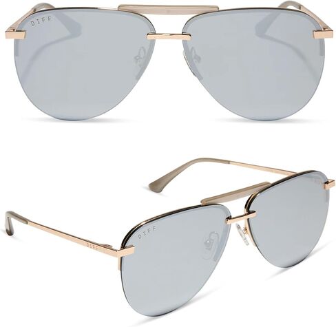 DIFF Tahoe Designer Oversized Aviator Sunglasses for Women UV400 Protection, Gold Frames in Saudi Arabia