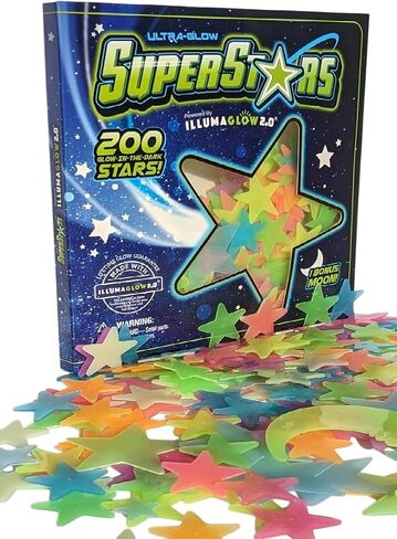 Glow in the Dark Stars - يشمل دليل التثبيت والكوكبة ، فقط نجوم التوهج المدعومة من Illumaglow2.0 ، اختر من بين العادية أو الجديدة متعددة الألوان لدينا in Kuwait