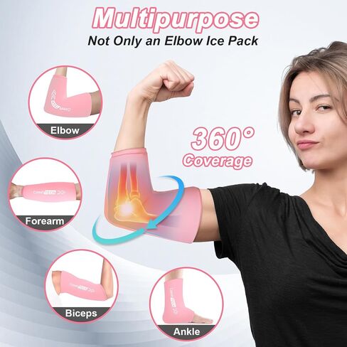 Comfitech Elbow Ice Pack Wrap and Tennis Golfers Sleeve for Arm and Calf, Large, Purple in Kuwait