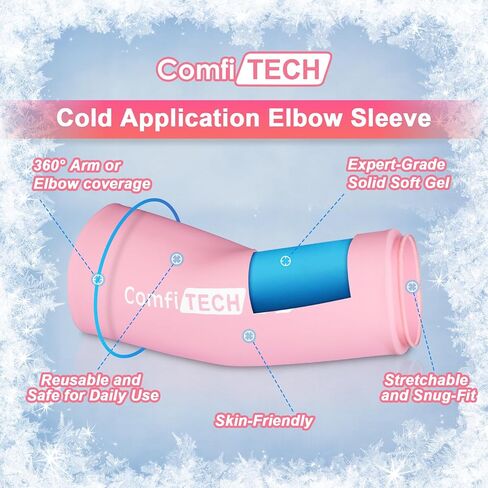 Comfitech Elbow Ice Pack Wrap and Tennis Golfers Sleeve for Arm and Calf, Large, Purple in Kuwait