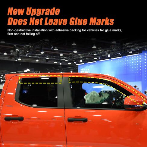 Aunginsy Side Window Rain Guards Visor Deflectors Compatible with Toyota Tacoma 2024 2025 Car Front Rear Channel Window Rain Guard Visor Weather Shield Deflector Vent Door Visor Trim Cover Accessories in Saudi Arabia