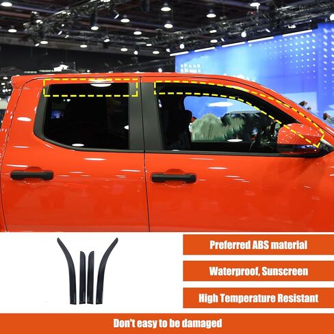 Aunginsy Side Window Rain Guards Visor Deflectors Compatible with Toyota Tacoma 2024 2025 Car Front Rear Channel Window Rain Guard Visor Weather Shield Deflector Vent Door Visor Trim Cover Accessories in Saudi Arabia
