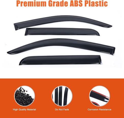 Aunginsy Side Window Rain Guards Visor Deflectors Compatible with Toyota Tacoma 2024 2025 Car Front Rear Channel Window Rain Guard Visor Weather Shield Deflector Vent Door Visor Trim Cover Accessories in Saudi Arabia