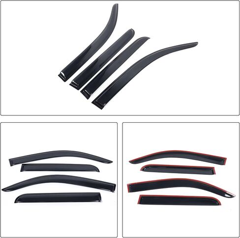 Aunginsy Side Window Rain Guards Visor Deflectors Compatible with Toyota Tacoma 2024 2025 Car Front Rear Channel Window Rain Guard Visor Weather Shield Deflector Vent Door Visor Trim Cover Accessories in Saudi Arabia