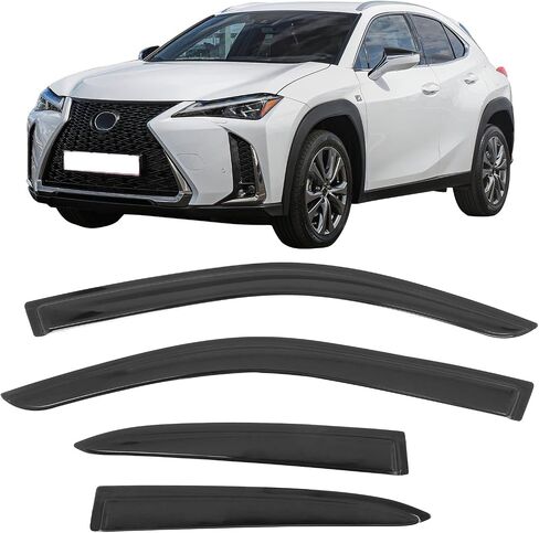 IKON MOTORSPORTS Tape on Window Visors Compatible with 2019-2025 Lexus UX-Series UX200 UX250h UX300h, Acrylic Smoke/Tinted Rain Guards, Side Window Wind Deflectors 4PCS in Saudi Arabia