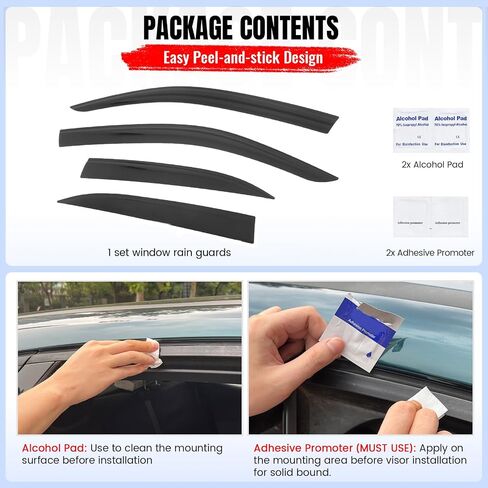 Ikon Motorsports Tape on Windows Agens متوافق مع 2019-2025 لكزس UX-Series UX200 UX250H UX300H ، حرس المطر الأكريليك/ملون ، وينفرف الرياح الجانبية 4pcs in Kuwait