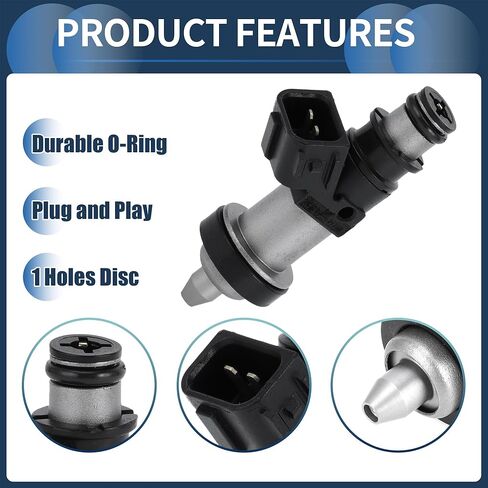 Fuel Injector, Engine Fuel Injection Nozzle No.06164-PCA-000 for Honda CR-V EX, LX 1999-2001 2.0L for Honda CR-V SE 2000-2001 2.0L Black, 4 Pcs in Saudi Arabia