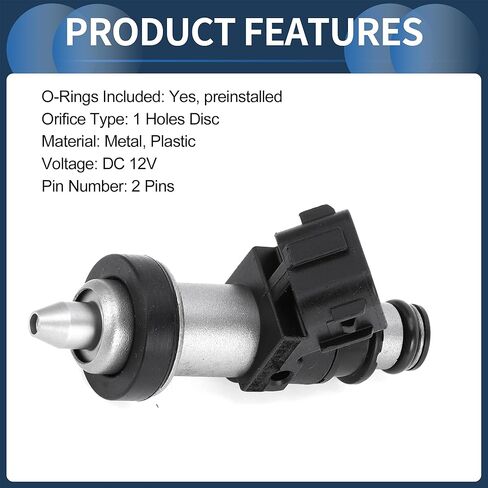 Fuel Injector, Engine Fuel Injection Nozzle No.06164-PCA-000 for Honda CR-V EX, LX 1999-2001 2.0L for Honda CR-V SE 2000-2001 2.0L Black, 4 Pcs in Saudi Arabia
