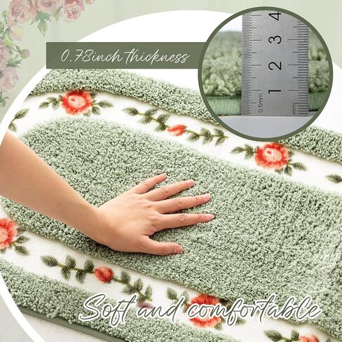 3 PCS Rose Flowers Coquette Bathroom Brugs مجموعة روز زهرة السجاد غير القابل للاستيعاب القابل للغسل. in Kuwait