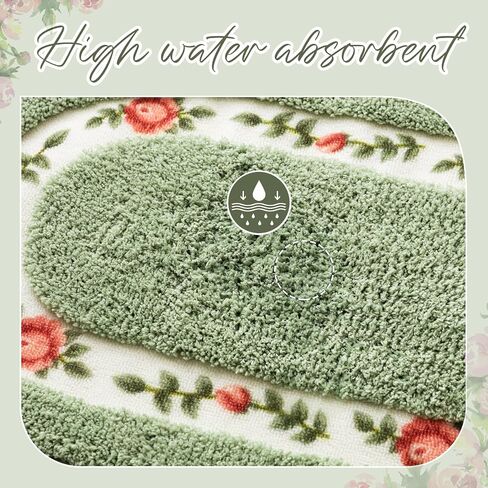 3 PCS Rose Flowers Coquette Bathroom Brugs مجموعة روز زهرة السجاد غير القابل للاستيعاب القابل للغسل. in Kuwait