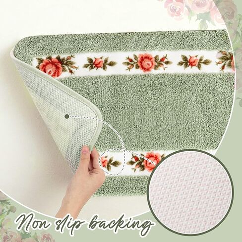 3 PCS Rose Flowers Coquette Bathroom Brugs مجموعة روز زهرة السجاد غير القابل للاستيعاب القابل للغسل. in Kuwait