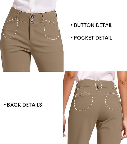 FUNYYZO Women Stretch Business Straight Leg Dress Slacks Pants with Pockets Wear to Work Casual Suitpants in Kuwait