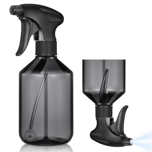 زجاجة رذاذ Baderke 2 PCS 360 ° ، 16 أوقية رأسًا على عقب ، زجاجات رذاذ بلاستيكية لطيفة للنباتات ، حلول التنظيف ، فوهة متينة مع ضباب ناعم وإعداد الدفق (رمادي) in Kuwait