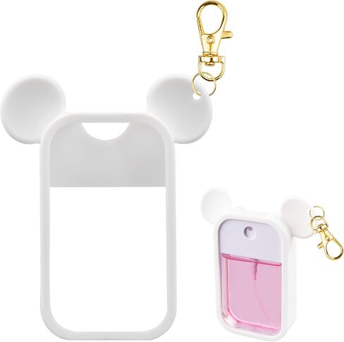 Terpink Silicone Case متوافق مع Rachland Hand Landizer Spray 1 Fl Oz ، حالة وقائية تصميم الماوس مع سلسلة مفاتيح لضباب الطاقة وضباب الوهج ، حزمة رذاذ المطهر اليدوي 1 (أسود) in Kuwait