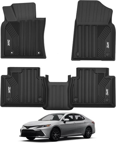 3W Floor Mats for 2024 2025 Toyota Grand Highlander(Include Hybrid)，1-3 Rows Trunk Mat & Seat Back Covers TPE All Weather,Black in Saudi Arabia