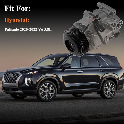A/C Compressor Clutch Assembly Kit Plate Pulley Bearing Coil Replacement for Hyundai Palisade 2020 2011 2022 V6 3.8L, AC Air Conditioning Compressor Clutch Coil Auto Repair Kit for Palisade 2020-2022 in Saudi Arabia