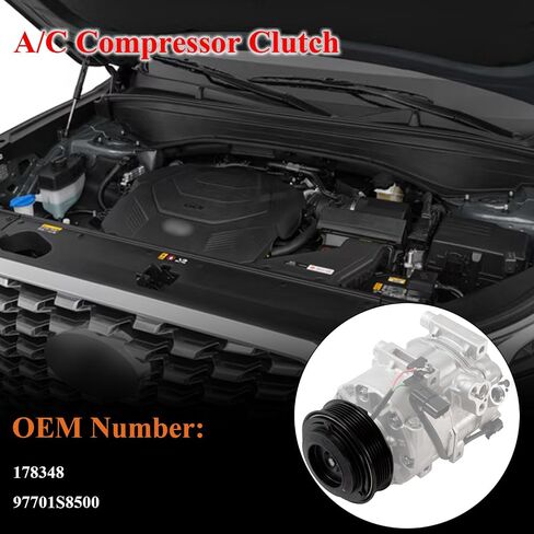 A/C Compressor Clutch Assembly Kit Plate Pulley Bearing Coil Replacement for Hyundai Palisade 2020 2011 2022 V6 3.8L, AC Air Conditioning Compressor Clutch Coil Auto Repair Kit for Palisade 2020-2022 in Saudi Arabia