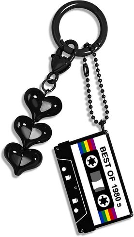 Key Chain Colorful 70s 80s Cassette Tape Resin Acrylic Dangle Keychain accessories outfits for Women Valentine Gift Girl Gifts Charm in Saudi Arabia