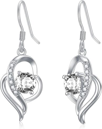 Seiyang 925 Sterling Silver Birthstone Dangle Earrings for Women Birthday Anniversary Fine Jewelry for Women Girls in Saudi Arabia