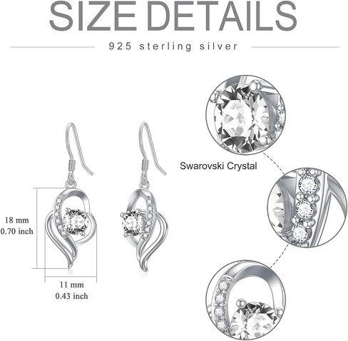 Seiyang 925 Sterling Silver Birthstone Dangle Earrings for Women Birthday Anniversary Fine Jewelry for Women Girls in Saudi Arabia