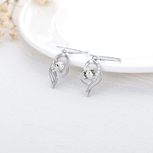 Seiyang 925 Sterling Silver Birthstone Dangle Earrings for Women Birthday Anniversary Fine Jewelry for Women Girls in Saudi Arabia