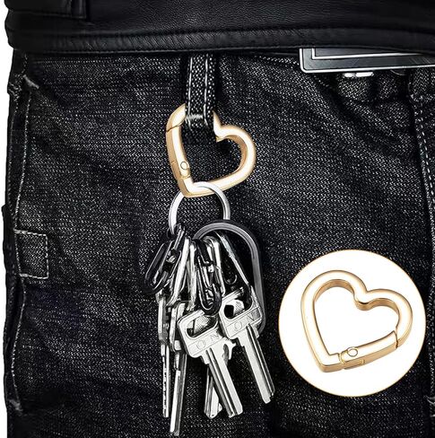 8pcs على شكل قلب مقطع مفاتيح ، ميني القلب الثقيل الكارابينر ، carabiner لطيف لطيف ، مناسبة للمحافظ ، حقائب الظهر ، الحرف اليدوية (الذهب الفاتح) in Kuwait