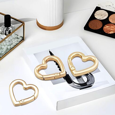 8pcs على شكل قلب مقطع مفاتيح ، ميني القلب الثقيل الكارابينر ، carabiner لطيف لطيف ، مناسبة للمحافظ ، حقائب الظهر ، الحرف اليدوية (الذهب الفاتح) in Kuwait