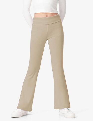 BOOPH Girls Leggings Kids Flare Leggings Fold Over Waistband Casual Bell Bottom Pants for Teens in Saudi Arabia