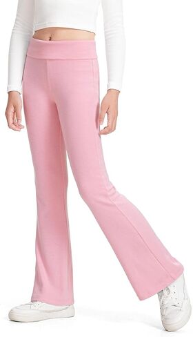 BOOPH Girls Leggings Kids Flare Leggings Fold Over Waistband Casual Bell Bottom Pants for Teens in Saudi Arabia
