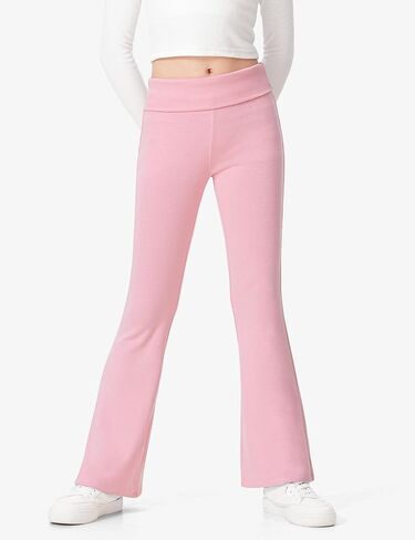 BOOPH Girls Leggings Kids Flare Leggings Fold Over Waistband Casual Bell Bottom Pants for Teens in Saudi Arabia